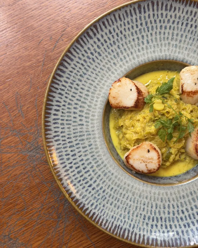 Scallops, melted leeks